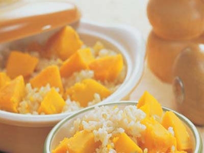 排毒清肠食谱：南瓜糙米饭的做法
