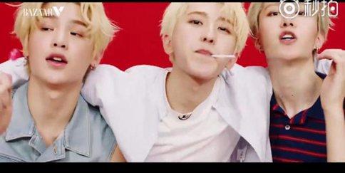 偶像练习生九人拍摄时尚芭莎 蔡徐坤站C位