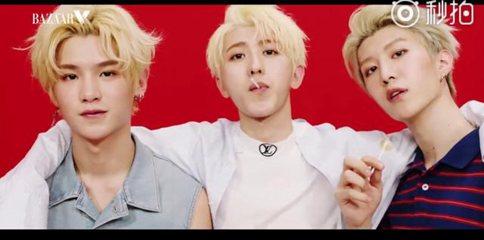 偶像练习生九人拍摄时尚芭莎 蔡徐坤站C位