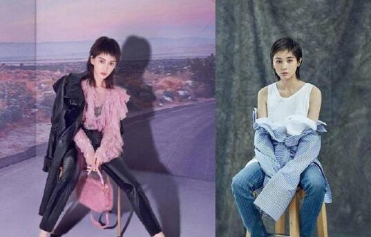 Angelababy狗啃刘海儿撞脸王子文 两人对比照让人傻傻分不清楚