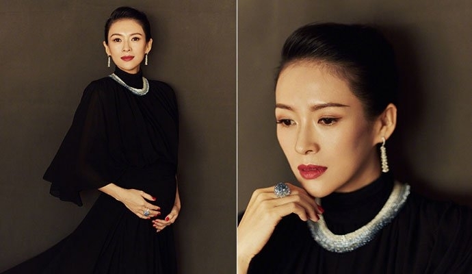 章子怡二胎孕照