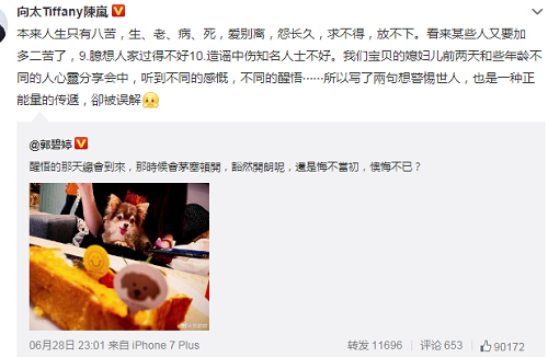 向太回应郭碧婷深夜发文