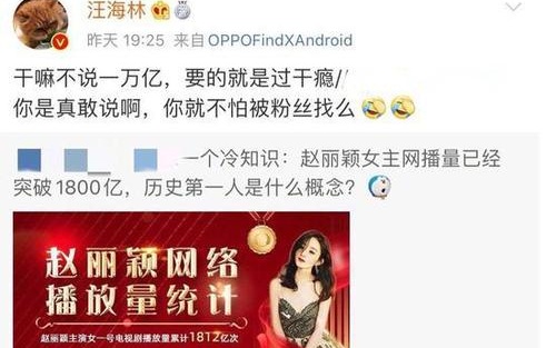 汪海林质疑赵丽颖网播量